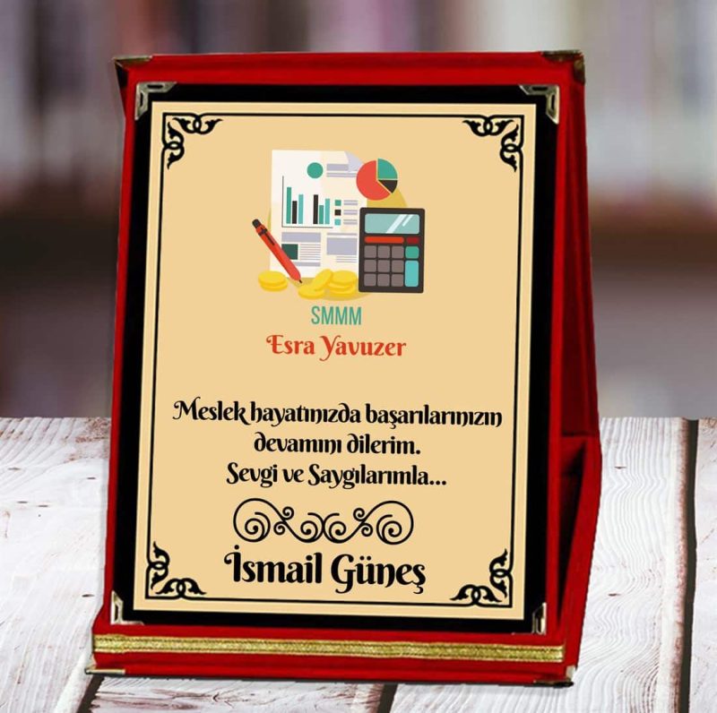 13. Plaket 518 - SMMM Baskılı Plaket (1. Tasarım) | Kişiye Özel